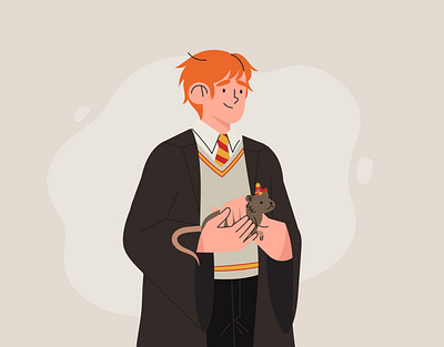 Vectober. Rodent. Day 6. adobe illustrator art fanart harrypotter illustration ron weasley vectober vectober2020 vector