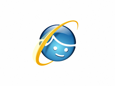 0844 - Explorer Boy 00s 1990 2000 90s brand explorer face funny illustration internet logo planet retro smile vintage windows