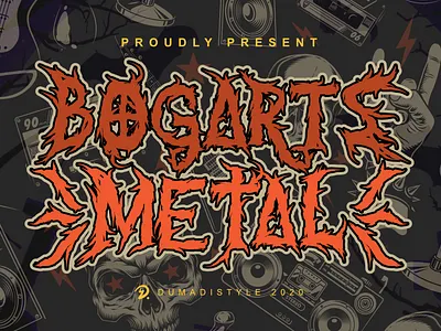 Bogarts Metal animation blackletter bold branding covid19 design font handmade logo newfont typography web