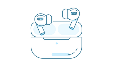 AirPods Pro illustration airpods airpodspro apple figma headphones illustration lineart pro