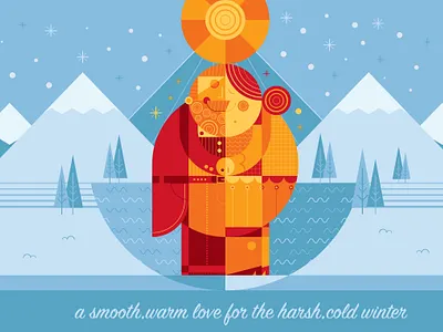 A warm love for the cold winter. adobe illustrator character geometric geometric art illustration vector vector art