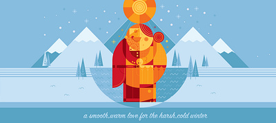 A warm love for the cold winter. adobe illustrator character geometric geometric art illustration vector vector art