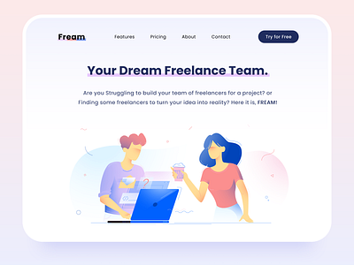 Fream - Web UI Concept animation app design freelance ui uidesign uiux userinterface ux uxdesign webdesign website