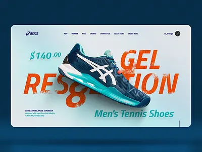 Concept web design for Asics 3d arena asics concept creative deportive inspiration interaction interface redesign shoe sports template tenis texture theme uiux web website
