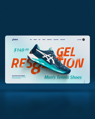 Concept web design for Asics 3d arena asics concept creative deportive inspiration interaction interface redesign shoe sports template tenis texture theme uiux web website