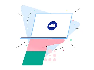 cloud 2 2d 2d art cloud cloud computing corporate design corporate illustration flat illustration vector