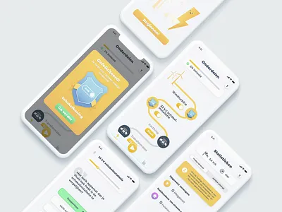 Gamified information app for windfarm app app design design fryslan game gamification illustration learning minimal progress quiz sustainable energy ui uiux ux windfarm windpark windpark fryslan