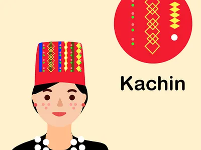 MYANMAR//KACHIN design illustration minimal pattern typography vector