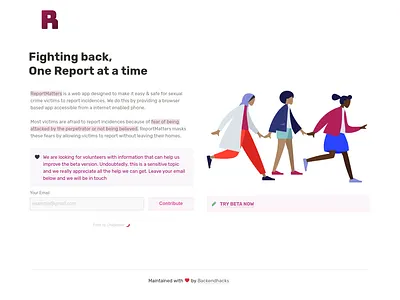 ReportMatters landing page landingpage website