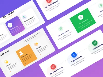 Aoddm- 5 Services sections addom app app ui branding color design illustration landing page minimal new our services service service sections services box ui ux website