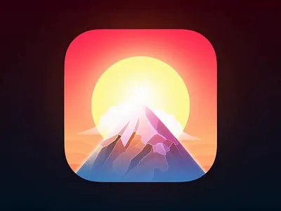 Alpenglow alpenglow app app icon app icon design app icons forecast icon light mountain sun