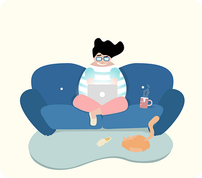 Sunday Mood 2d caracter chill couch illustration illustrator