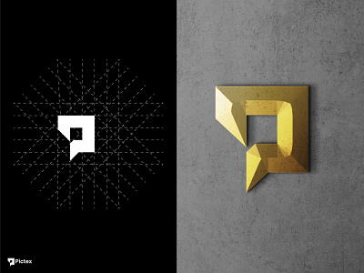 P letter Logo - Dribbble - Monogram - grid a b c d e f g h i j k l m abstract black and wite branding design dribbble ecommerce grid illustration logo logo design logo designer modern monogram n o p q r s t u v w x y z p p logo simple top unused