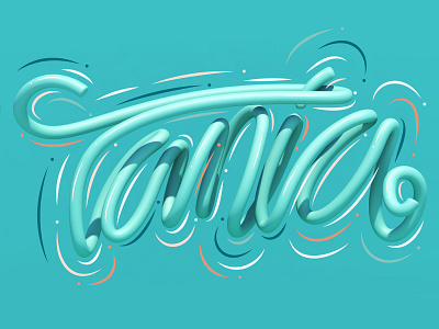 Tania 3d 3d art c4d cinema 4d erikdgmx graphic design illustration lettering type typography