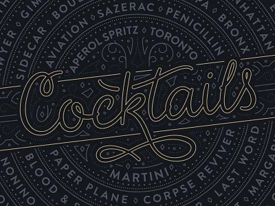 Home Cocktail Coaster alcohol bar coaster cocktail details drink homebar lettering pattern print type typography