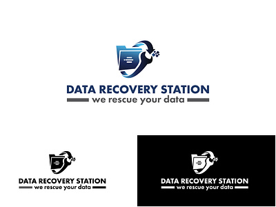 Data Recovery Station Logo Redesign data logo data recovery logo data recovery station drs logo modern logo recovery logo