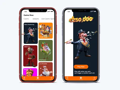 Online Casino mobile ui photoshop ui ux xd
