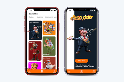 Online Casino mobile ui photoshop ui ux xd