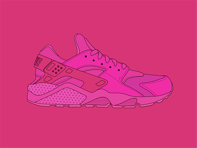 Hot Pink Nikes air flt fuschia icon illustration nike nike running nike shoes pink red shoe sneaker