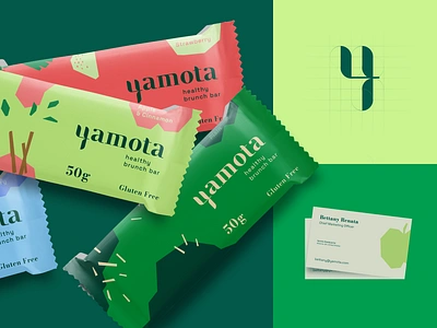 Yamota "Healthy Brunch Bar" - Visual Branding brand brand book brand guideline branding brunch bar business card design flavour food healthy healthy bar logo mockup mockup design packaging packaging design snack visual branding