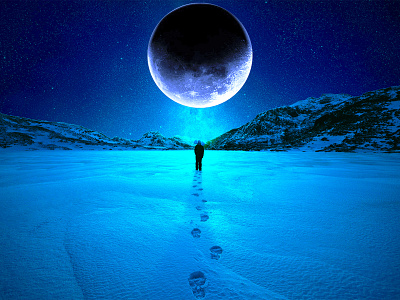 Man Under The Moon photo manipulation photographer photoshop