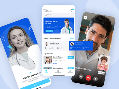 Online Doctor Appointment - Mobile App app appointment clean clinic consultation design doctors flat health healthcare hospital medical medicine mobile online patient ui ux