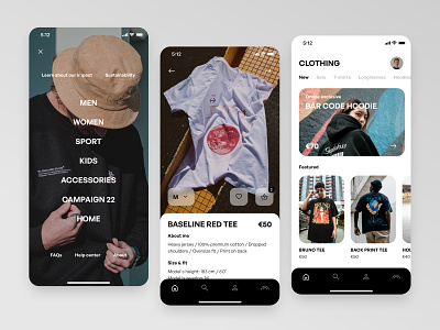 E-commerce Shopping App | Concept app app concept clothes clothing app concept e commerce e commerce app ecommerce shop shopping