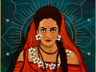 Nithya art design girl illustration indian vector vector art vector illustration woman