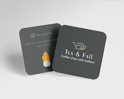 Business card | Coffee/tea shop & bakery autumn bakery branding business card coffee design fall illustration logo paper vector