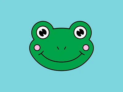 Froggy amphibian animal blue branding design eyes flat frog green icon illustration logo mouth nature smile sticker sticker shop stickers toad vector