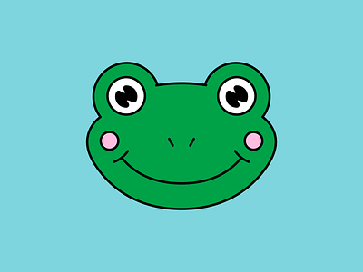 Froggy amphibian animal blue branding design eyes flat frog green icon illustration logo mouth nature smile sticker sticker shop stickers toad vector