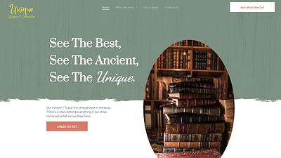 Unique Antiques & Collectibles branding design illustration logo web website