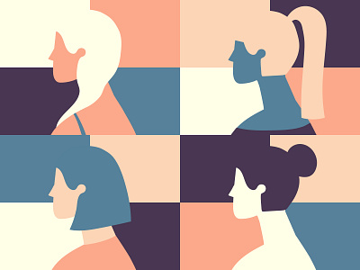 Women character characterdesign colourful flatdesign flatdesigninspiration geometry girl hair haircut illustration illustrator motiondesigner portrait sideview solidcolor square style vector woman women