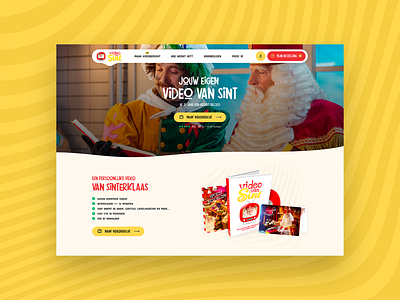 Concept re-design for videovansint.nl 🎁 clean color conversion design flat illustration logo optimalisation red redesign sinterklaas site ui uidesign ux uxdesign web webdesign website yellow