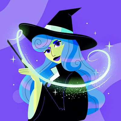 Witch beauty bruja costarica halloween illustration magic ninaborona october purple witch