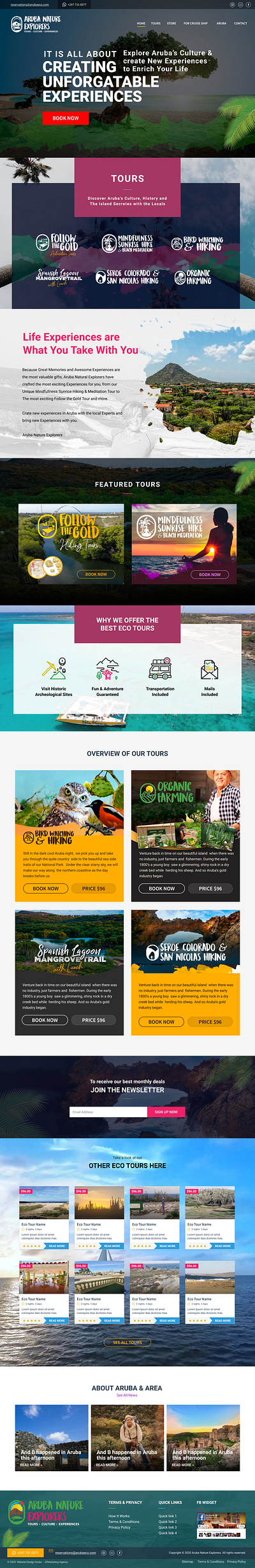 Nature Explorer home page desktop design mockup graphic design responsive web design travel agency website website design