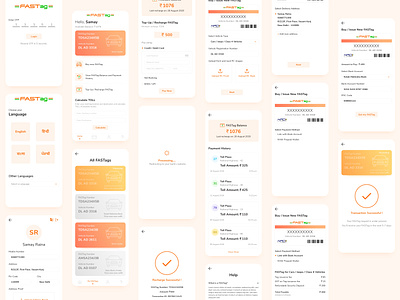 FASTag App app appui appuidesign cards ui dashboard design interface interface design minimal mobile app mobile app design mobile ui simple toll ui