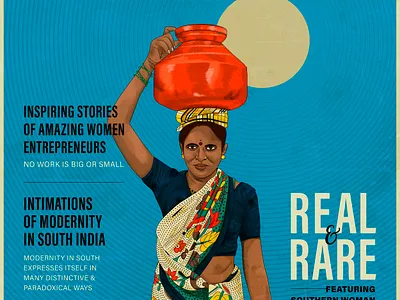 Real & Rare illustration indian typography vector vector art vector illustration woman