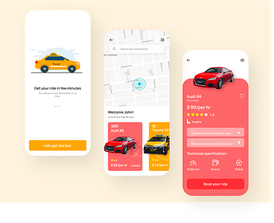 Cab booking app app cab cabbooking design designer illustration mobileapp mobiledesign ui ux