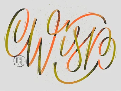 Wisp - Typetober Lettering Illustration daily dailylettering grit gritty type hellsjells illustration inktober lettering lettering artist ribbon ribbon type script texture type typetober typography wisp