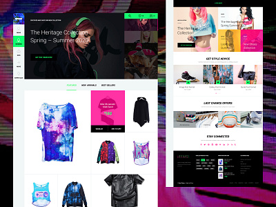 Spesh website / eCommerce Cyberpunk bestseller cyberpunk desktop ecommerce featured glitch home screen homepage homepagedesign magento 2 professional responsive rose shop store template ui web women