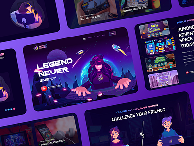 GameZone - Gaming Website Template For Elementor ar artist game game art game design game ui game website games gaming illustration landingpage motion playstation product ui ux vr