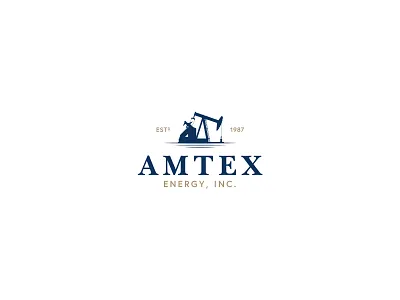 Amtex Energy, Inc. Logo Design brand branding design drilling gas graphic design icon illustration logo logo design modern oil oil rig pump jack typography vector