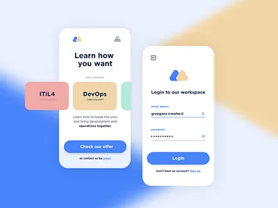 Learning app - concept stage app app design concept learning learning app login triangle ui