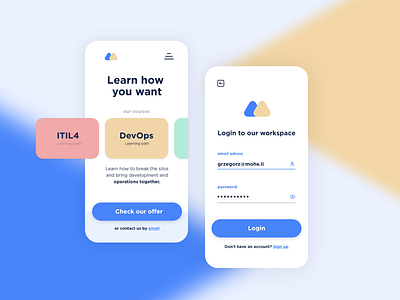 Learning app - concept stage app app design concept learning learning app login triangle ui