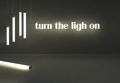 3D project 3d design idea light text typo typography