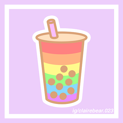 LGBTQ+ Boba Tea Series art artwork asian food boba bubble tea chinese food design digital digital drawing digital illustration drawingart graphic design graphicdesign illustration paint tool sai tea