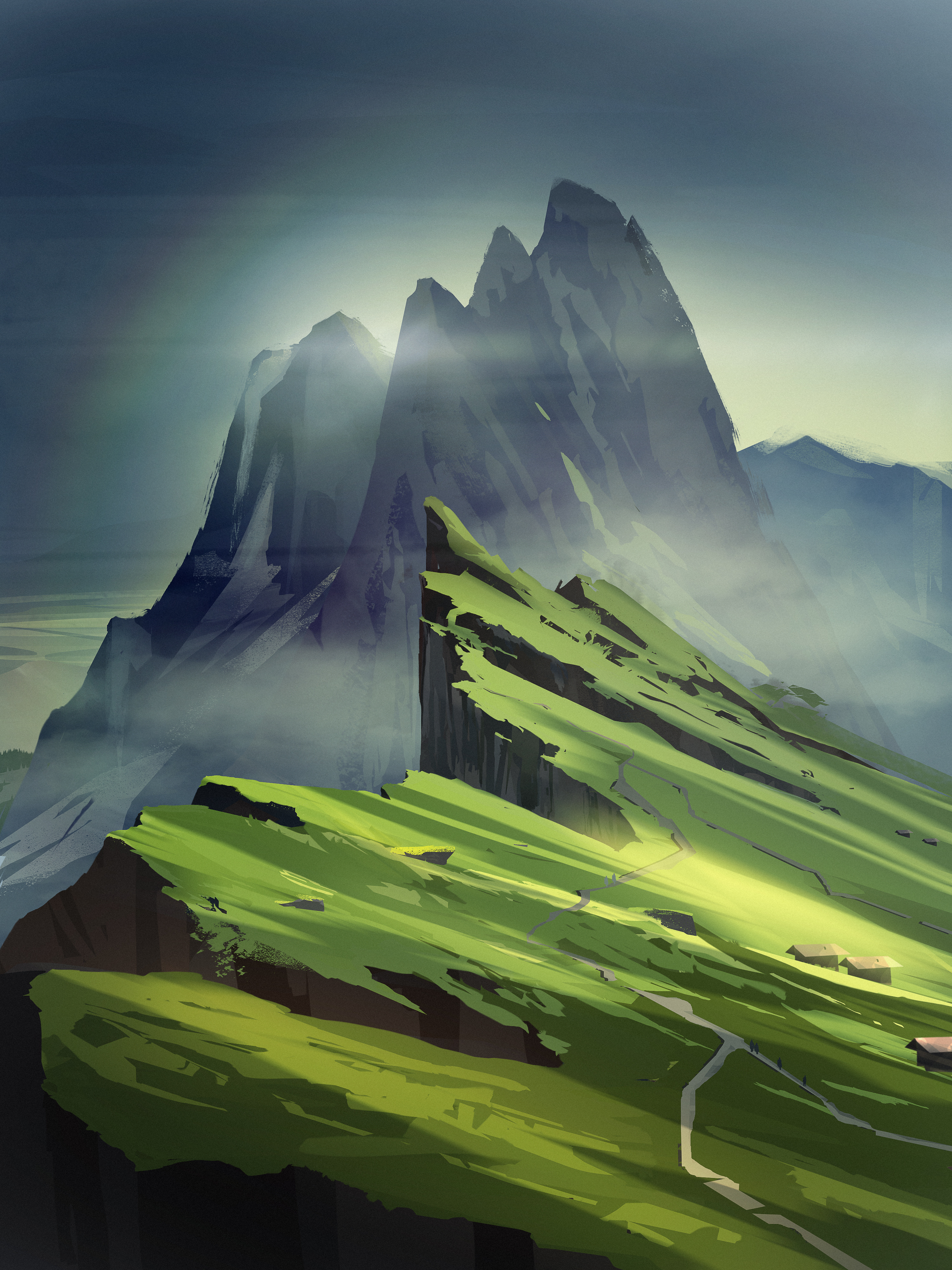 Illustration - Seceda concept digital illustration environment illustration mountains photoshop