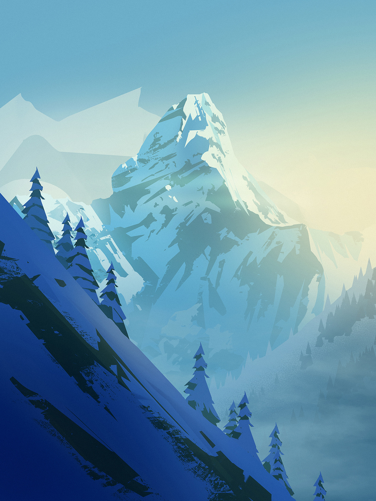 Illustration - Ama Dablam concept digital illustration environment illustration mountains photoshop wacom
