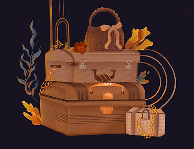 My suitcases art illustration branding character design children book illustration childrens book childrens illustration design flowers illustration illustration art logo minimal modern october palette procreate style suitcase